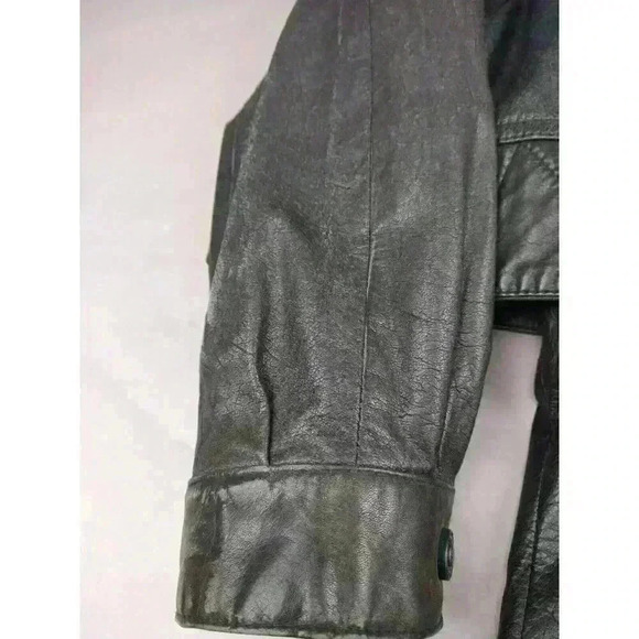 Adventure Bound Wilsons Leather Jacket Womens S Green Hooded Lined Soft Heavy - Picture 13 of 14